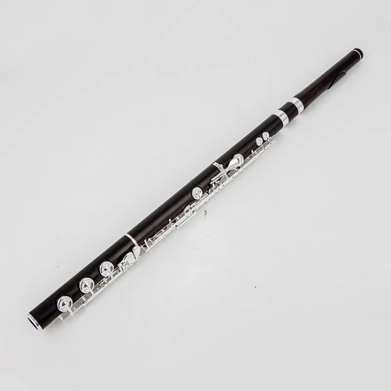 Powell 17 Holes Ebony flute Open Hole Silver Plated E key Grenadilla Wood Professional Flute musical instruments