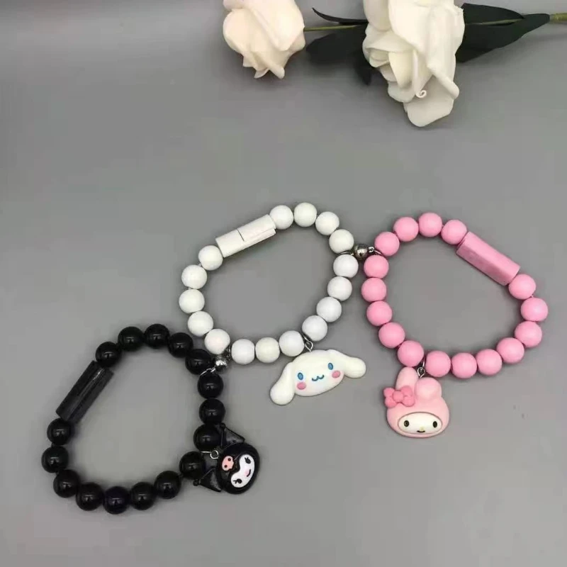 

Kawaii Melody Cinnamoroll Bracelet Usb Charging Cable Data Cord Anime Sanrios Kuromi Type-C Cable for Iphone Samsung Huawei Mi