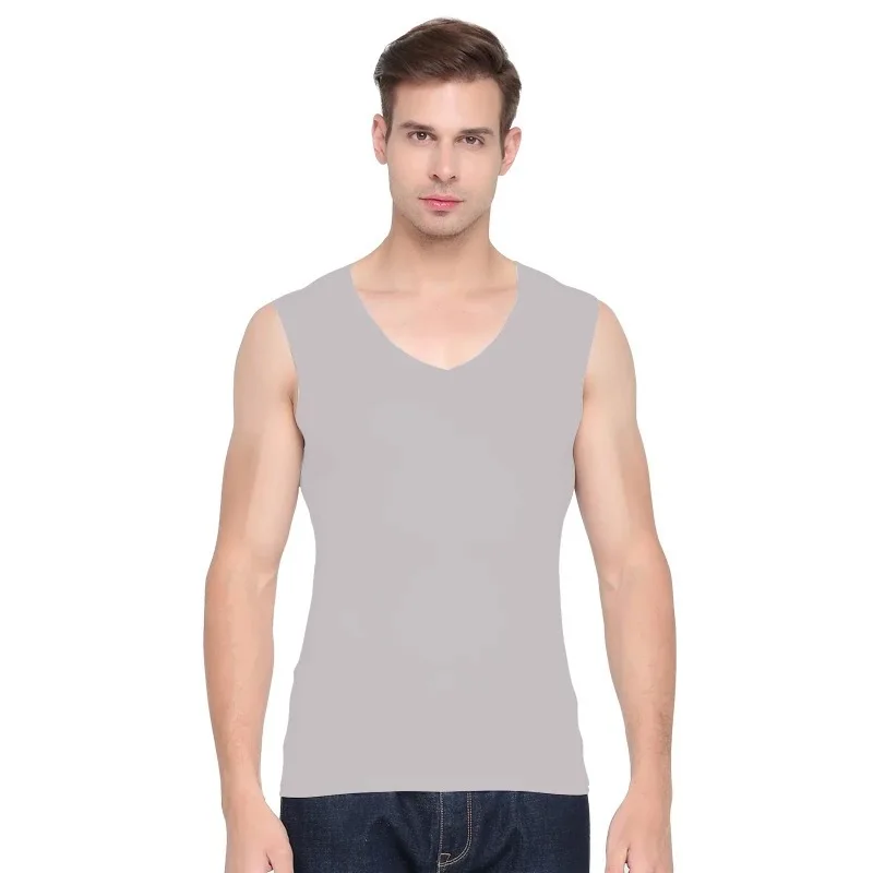 thumbnail image 1 of Camiseta interior de seda de hielo sin marcas para hombre, cuerpo de verano para deportes juveniles, ropa interior sin mangas con barra transversal, sudadera de fondo, camiseta, 1 of 4