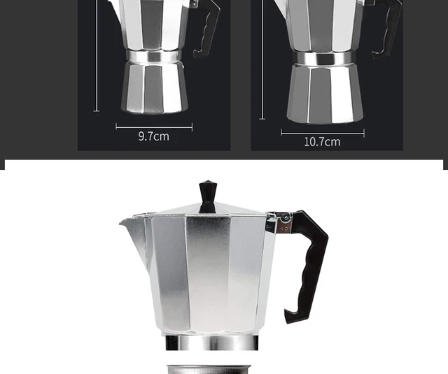 Colcolo Aluminum Espresso Cafe Percolator Pot ,Coffee Maker with Wooden  Handle,Stovetop Coffee Maker Easy to Use,150ml 