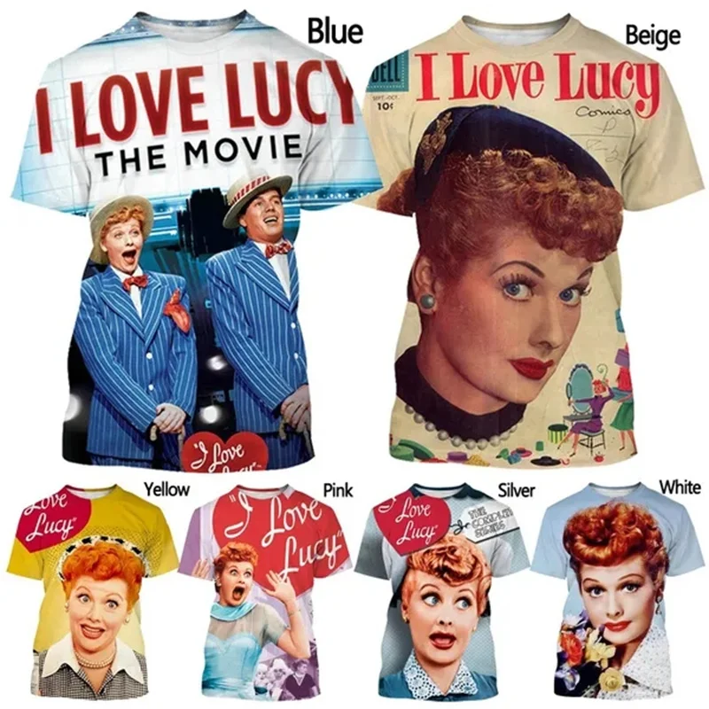 

Fashion Men's T Shirts 3D Printed I Love Lucy Classic TV Series Personality Men Women Clothing Streetwear Plus Size Loose Tops