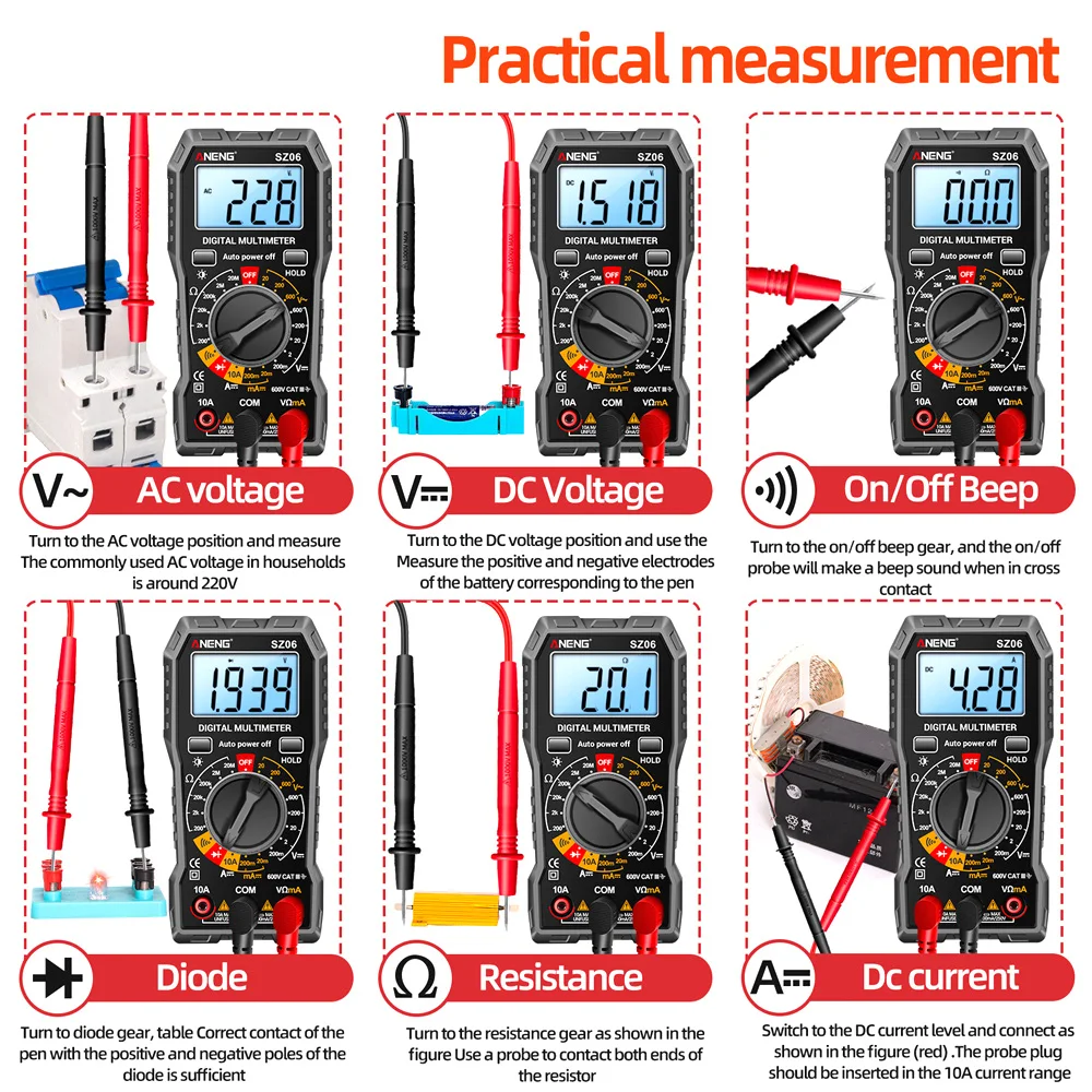 SZ06 LCD ũ  Ƽ 2000 īƮ 丮      ׽ AC/DC Ammeter а
