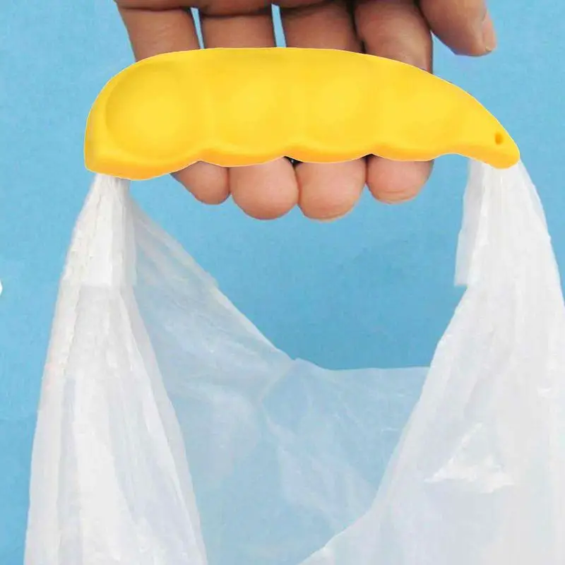 Carrier For Grocery Bags Soft Silicone Pea Pods Shape Handle Carrier Bag Holder Home Accessories Save Labor Kitchen Supplies For