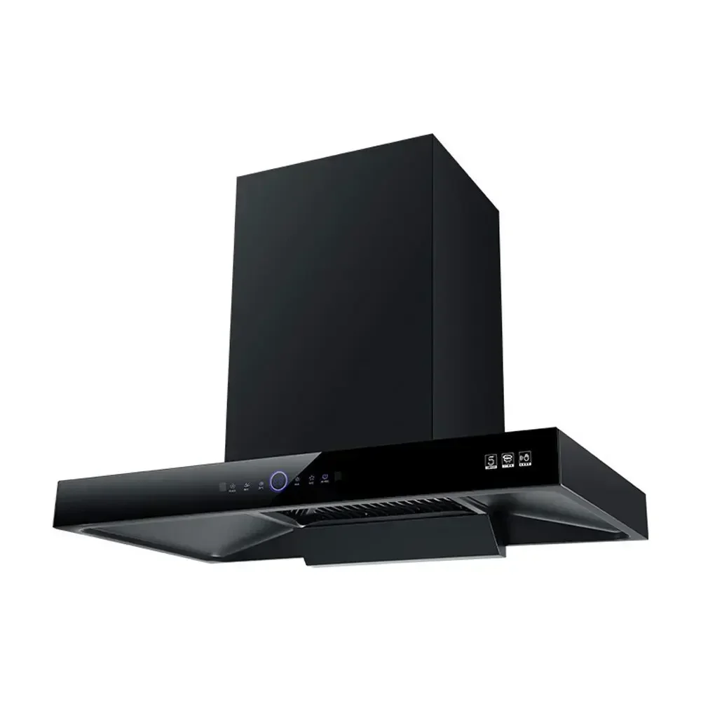 900mm Household Range Hood Kitchen Large Suction Top Suction T-Type Range Hood Body Touch Automatic Cleaning