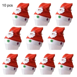 Festive Christmas & New Year Holiday Hats - Adult (10 pcs Santa Claus)