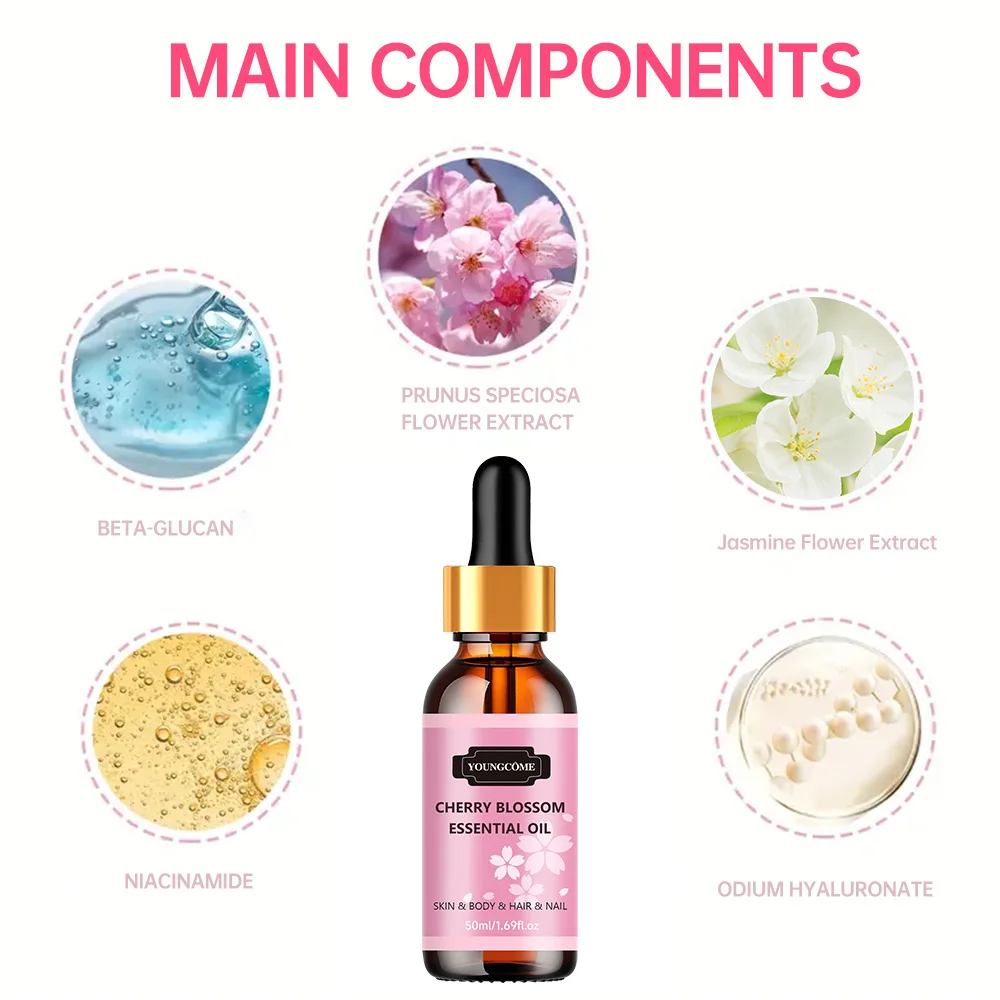 Hair Oil Hair Essence Oil Natural Cherry Blossom Essential Repairs Damaged Hair Improves Quality Moisturizes