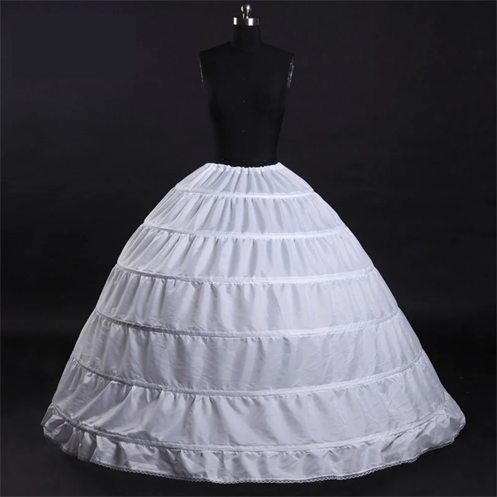 Colorful 6 Hoops Large Skirt Bride Bridal Wedding Dress Support Petticoat for Women Costume Skirts Lining