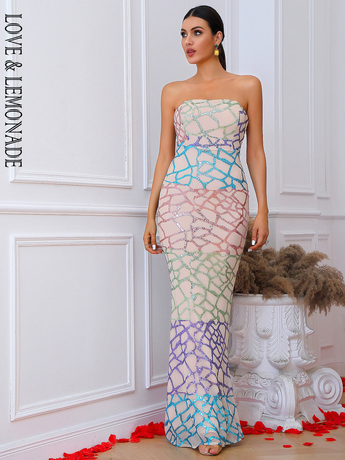 LOVE\u0026LEMONADE Sexy Nude Tube Top 
