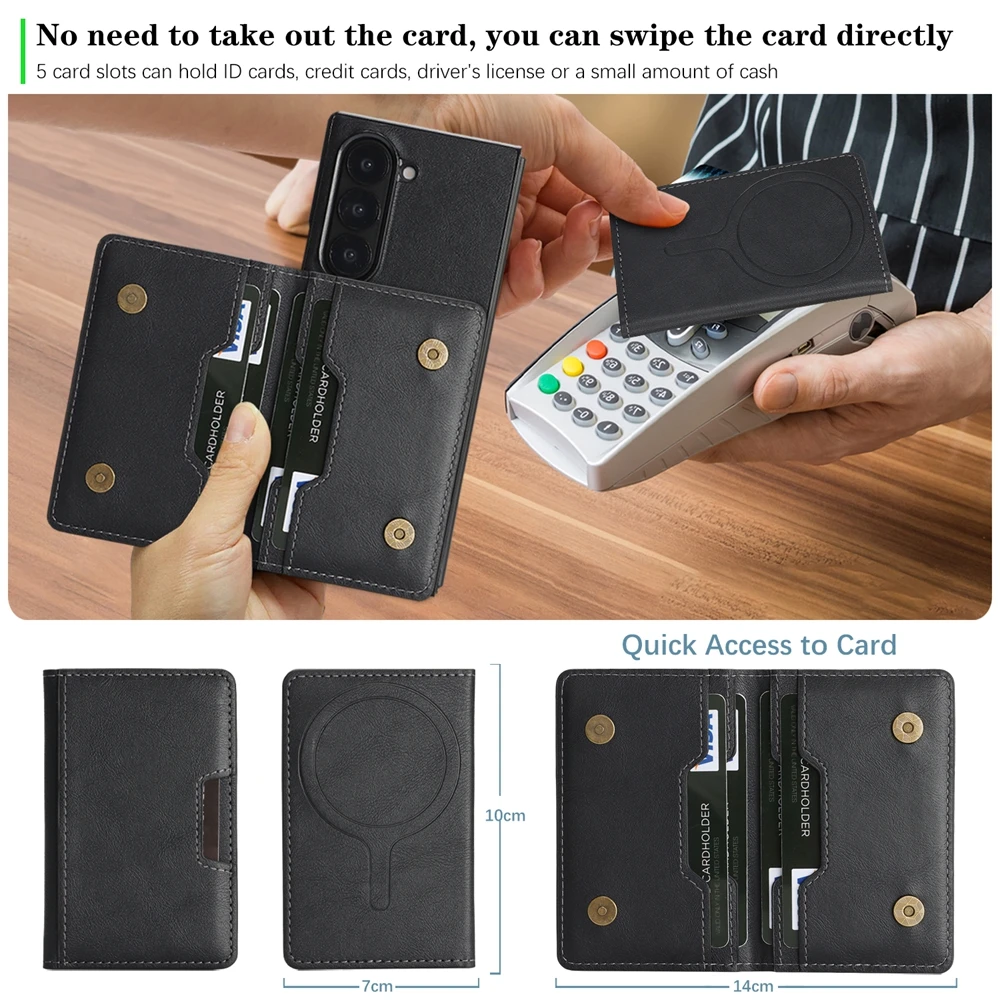 Magnetic 2-in-1 Phone Case with Card Slots, Kickstand & Wireless Charging Compatibility