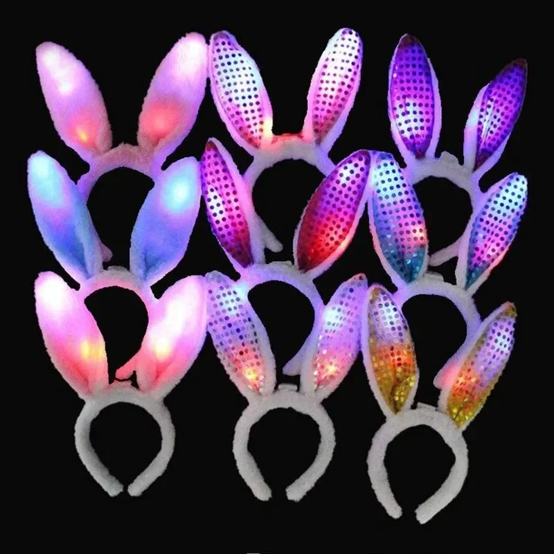 QIZHIQIAMY Orecchie Coniglio Halloween Bunny Ears Nere Pizzo/Bianche Peluche Cerchietto Orecchie Coniglio per Adulti Halloween Costume Cosplay (Bianche