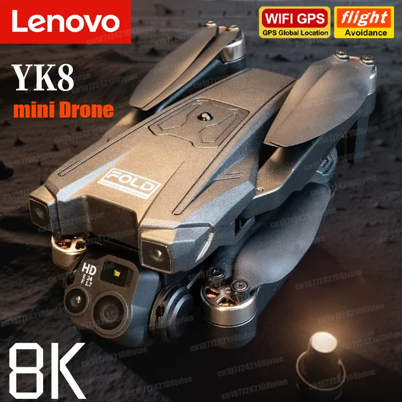 

Lenovo YK8 Drone 8K GPS HD Triple Camera Optical Flow Positioning Obstacle Avoidance HD Photography Foldable Quadcopter Drone
