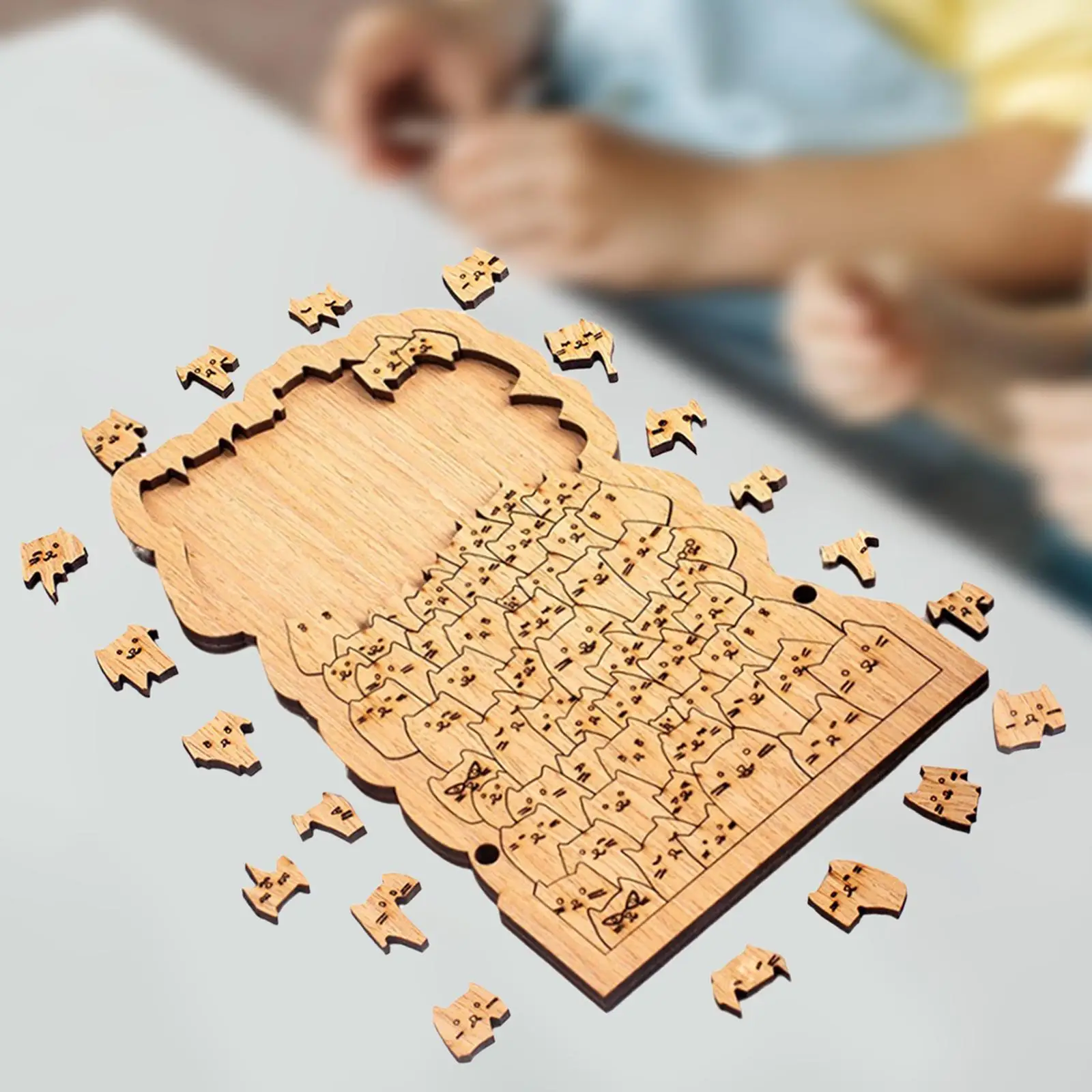 Wooden Puzzle Toy Matching Game Easy Use Training Toy Montessori Toy for Kindergarten Presents Living Room Birthday Kids