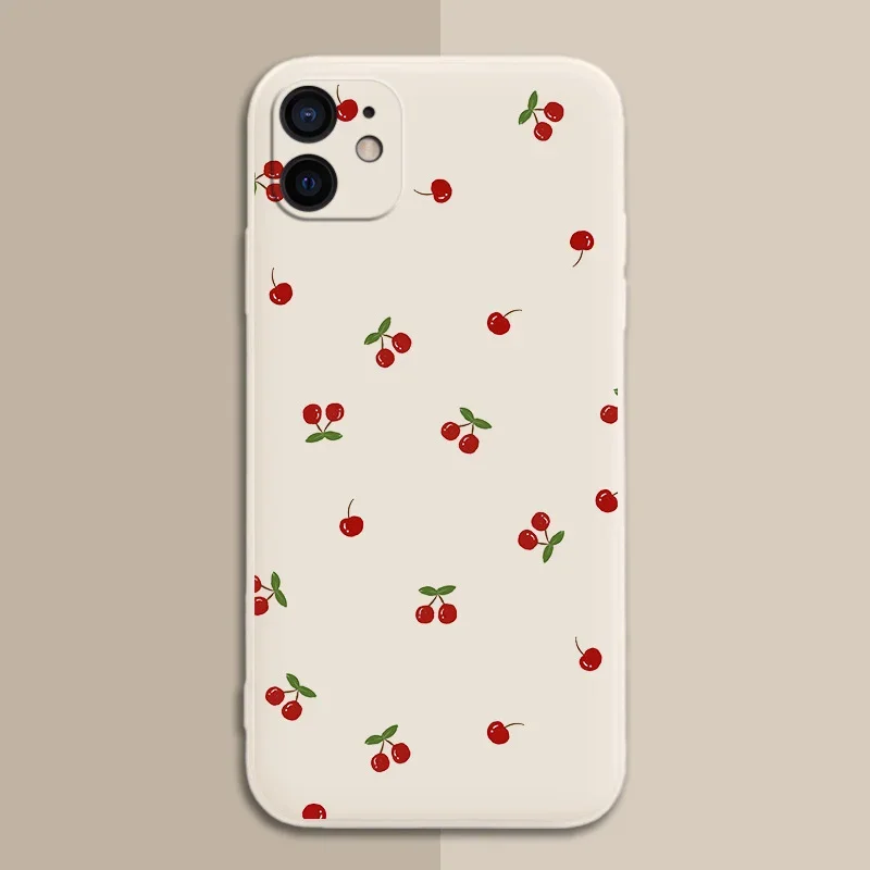 Cherry Silicone Matte Soft Back Phone Case - Stylish and Durable Cover