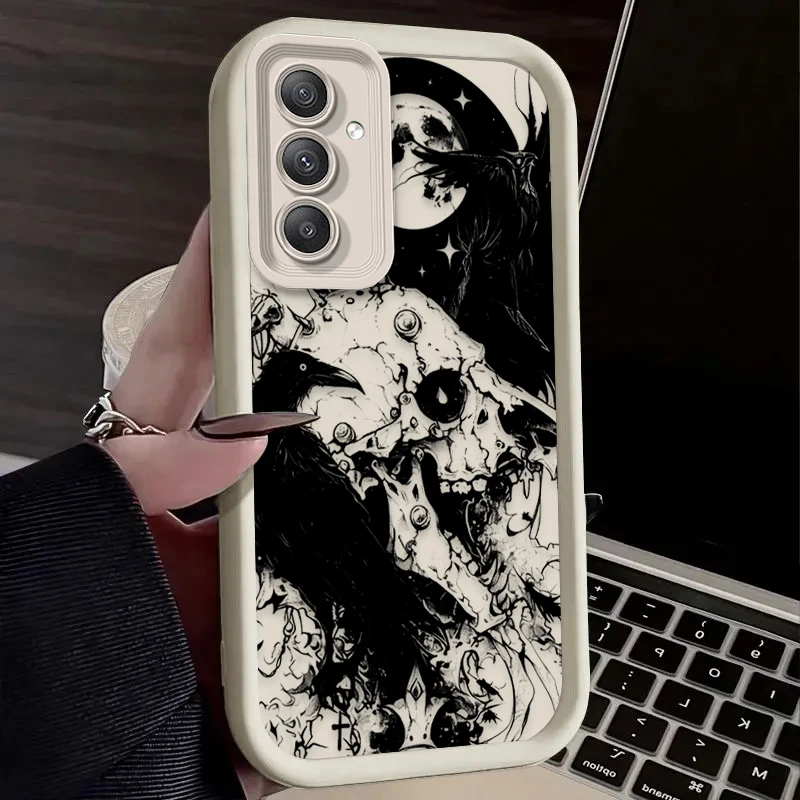 Skeleton Crow Design Phone Case - Stylish and Durable Protective Cover
