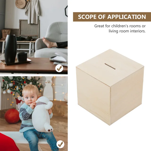 3 Dc-K Festett Fa Malacka Bank Többfunkciós Bankok Gyerekeknek Pénztároló Doboz Gyerekjáték Szervező Kis Érme Tok Barkácsolás - Image 3