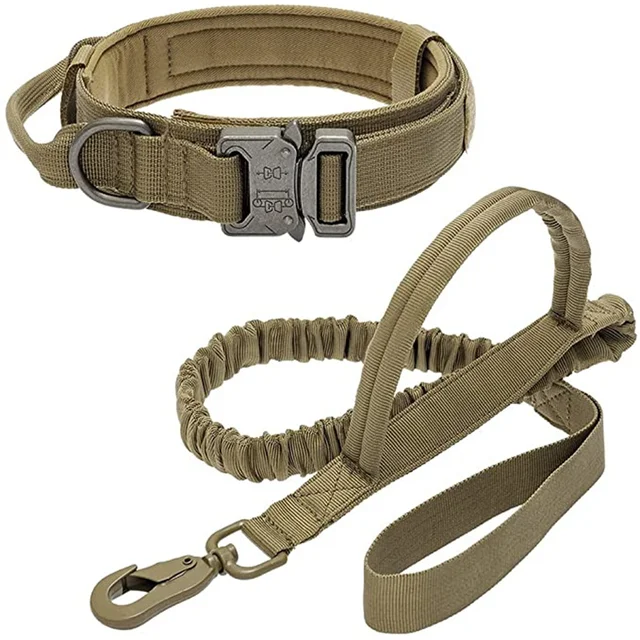 S8938d550db5943ada93ab74ddb64a577m.jpg Durable Tactical Dog Collar Leash Set Adjustable Military Pet Collar Leash Medium Large Dog German Shepherd Training Accessories