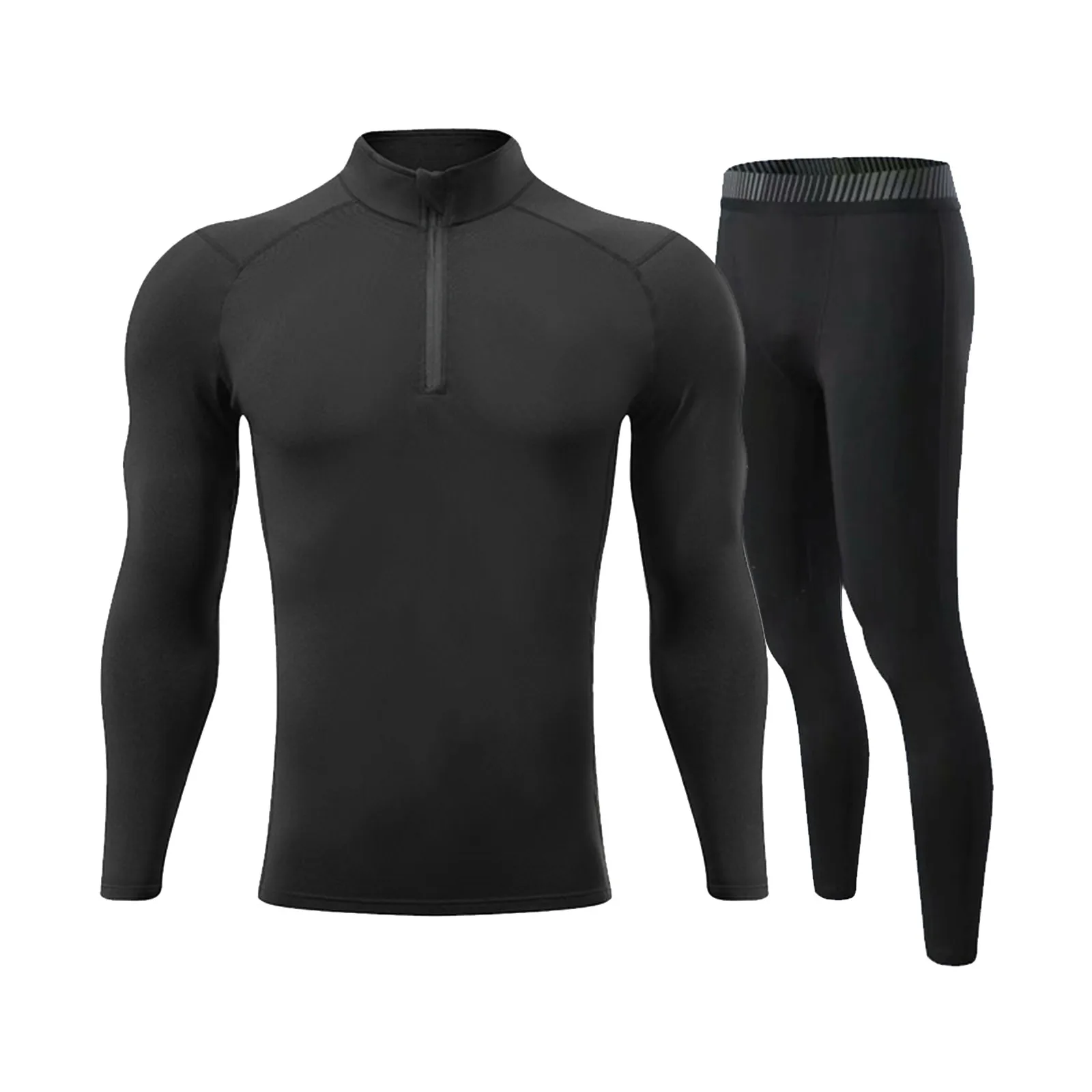 

Мужской утепленный костюм для фитнеса, эластичные облегающие брюки для бега и тренировок на открытом воздухе