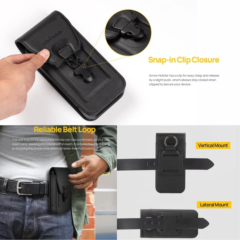 Ulefone 아머 홀스터, 다목적 휴대폰 파우치, 허리 가방, 24