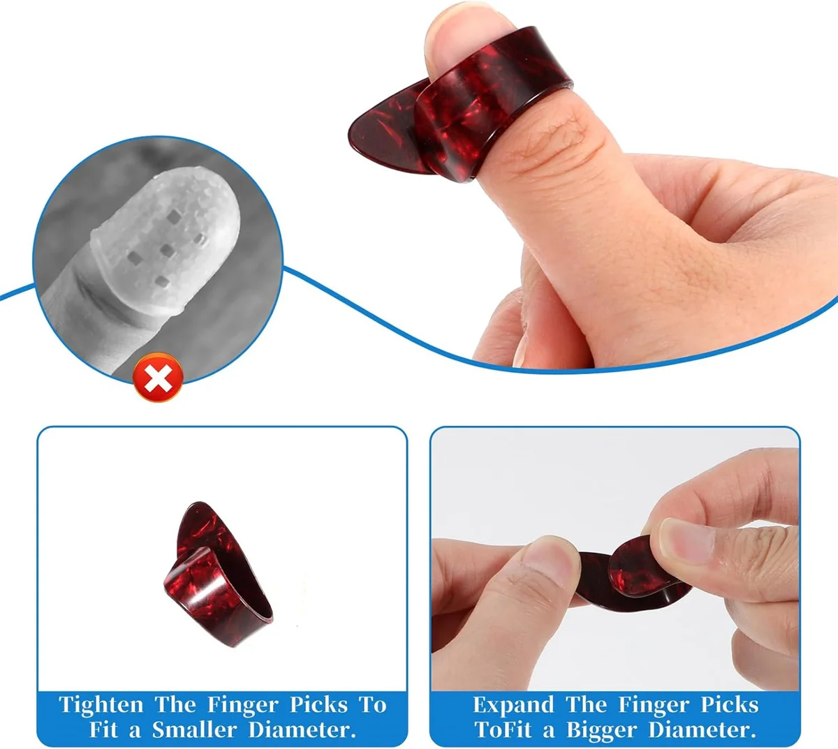 Guitar Picks 4pcs for Electric & Acoustic Guitars Ukulele Bass