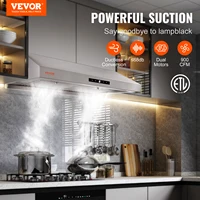 VEVOR Under Cabinet Range Hood Dual Motors Ductless Kitchen Stove Vent Permanent Filter Touch Control Panel Silver (30 inch) 2