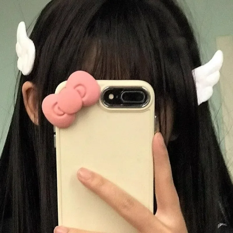 Y2K Sweet Cute Angel Wing Plush Hairpin Children Girls Hair Clip Accessories Barrettes Hairgrip Headdress Headwear Ornaments