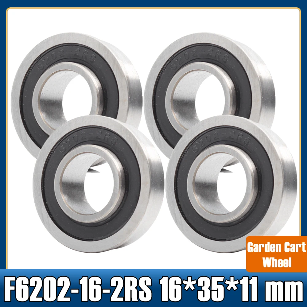 Miniature Ball Bearings Bicycle Ball Bearing Bike Headset Bearings Bicycle Wheel Hub Bearings Precision Ball Roller Wheel Bearings Roller Skate Bearings Ceramic Bearings Self Lubricating Spherical Plain Bearing F6202 F6202RS Bearing F6202-16-2RS 16*35*11 mm ( 4 PCS ) Flange Ball Bearings F6202-RS Garden Cart Wheel Bearing
