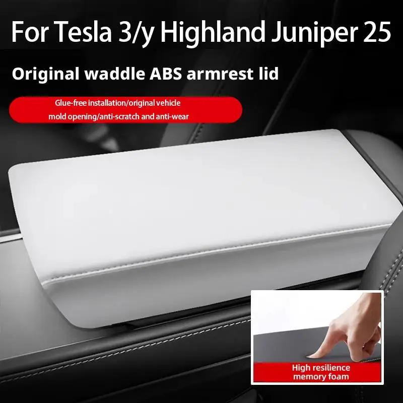 ABS Leather Armrest Box Cover Pad for Car Interior Accessory