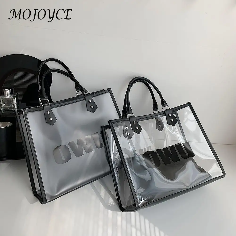 Large Capacity PVC Clear Transparent Tote Bag for Women Fashion