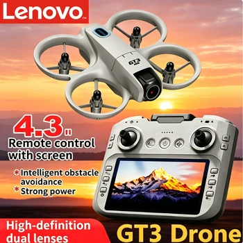 Drone Lenovo GT3 con Schermo da 4.3", Flusso Ottico, Evitamento Ostacoli, Doppia Fotocamera, LED, Quadricottero RC, Novità 2026, Regalo Portatile