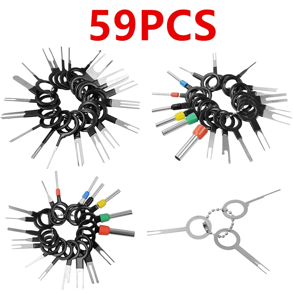 

59PCS Car Terminal Removal Tool Wire Plug Connector Extractor Puller Release Pin Extractor Kit For CarPlug Repair Tool Free Ship
