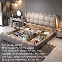 Lit à cadre unique, capitonné, de luxe, moderne, taille Queen, avec tables de chevet et tête de lit, Cama De Lujo Para Dormitorio, mobilier de chambre 3