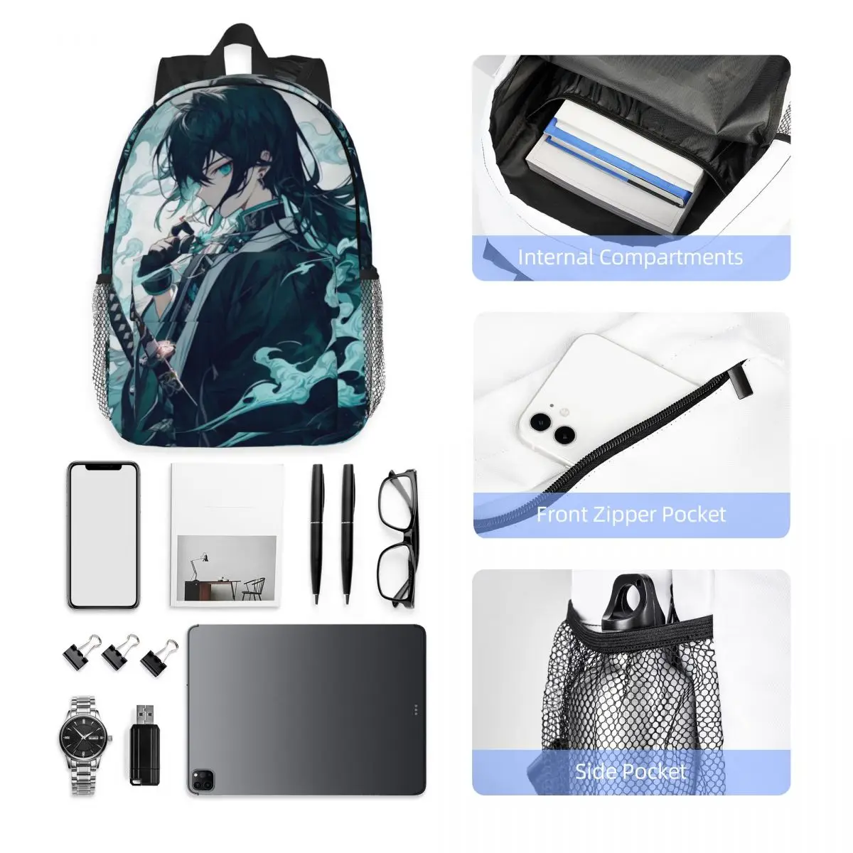 M-Muichiro-Tokito New Fashion High Capacity Waterproof College Backpack Trendy Laptop Travel Book Bag 15inch 5