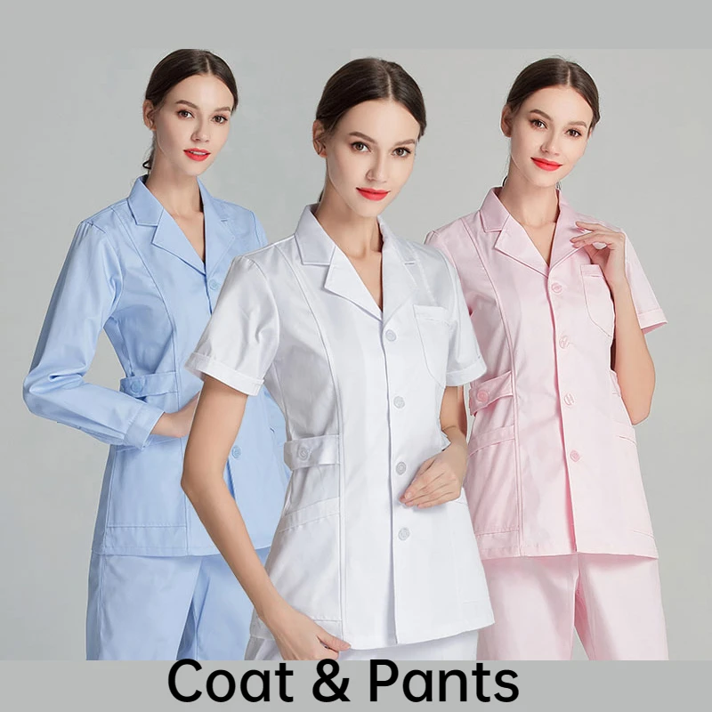 

Women Nurse Uniform Doctor Dental Scrubs Clinical Lab Nursing Surgical Coat&Pants