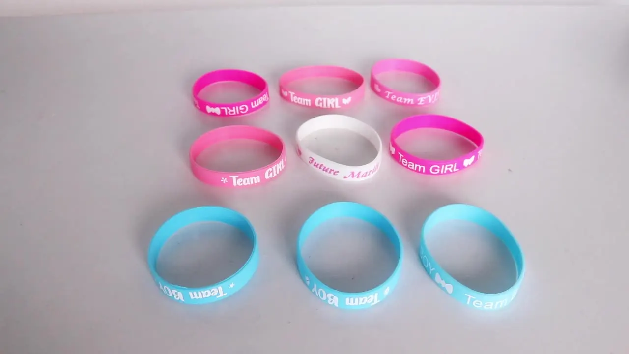 Set De 30 Pulseras De Silicona Team Boy Y Team Girl Para Fiesta De Revelación De Género, Rosa Y Azul