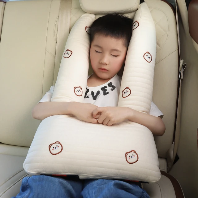 Cojín de viaje con patrón de animales para niños, soporte para la cabeza y  el cuello en forma de U, almohada de seguridad para asiento de coche -  AliExpress