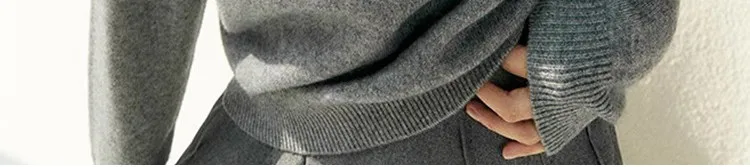 Women's Grey Hooded Cashmere Pullover Sweater High-Grade Winter Top for Autumn And Winter Season