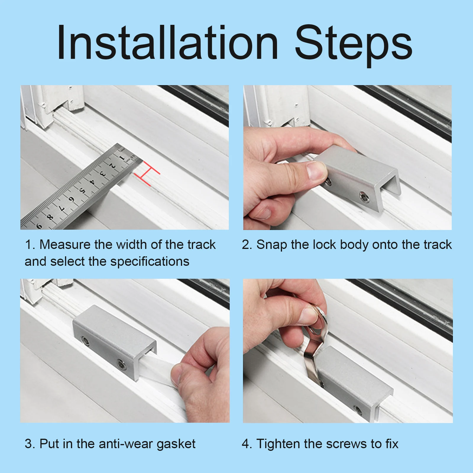 Upgrade Protection Design Sliding Security Window Locks with Key Adjustable Window Door Lock