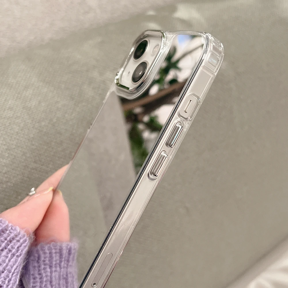 Luxury Acrylic Makeup Mirror Phone Case with Plating Shockproof Cover