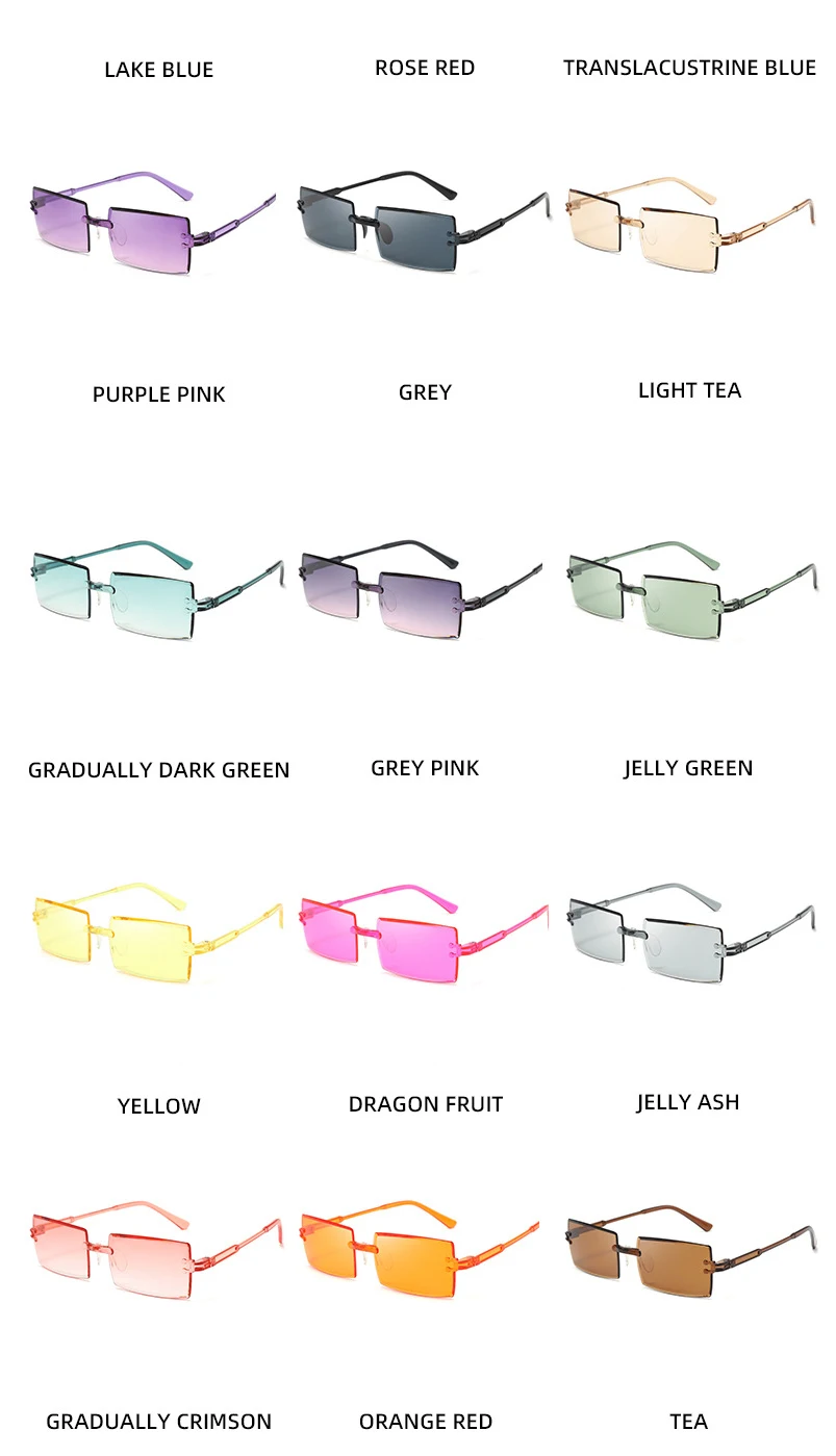 Fashio Vitage Suglasses Wome Rimless Frameless Rectagle Shades Gradiet Brad Summer Travelig Su Glasses for_voghion.com