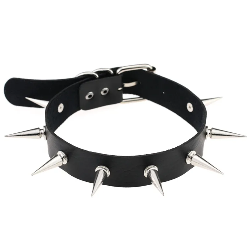 Harajuku Cosplay Rivet Star Punk Rock Gothic Women Collar Sexy PU Leather Heart Cross Spike Hip Hop Bondage Choker Jewelry 1Pc