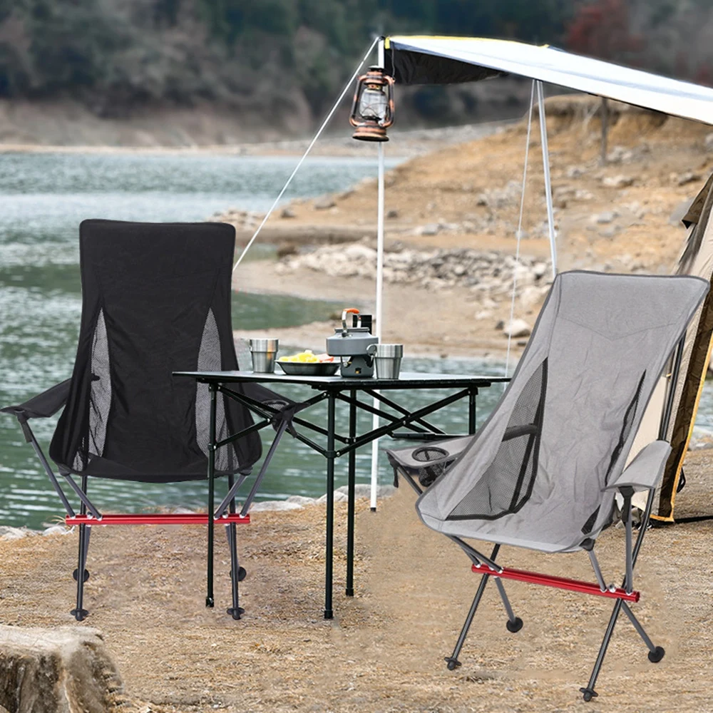 Desert Fox Camping Chair Armrest Outdoor Folding Chair Carry Bag Long Backrest Fishing Hiking Climbing