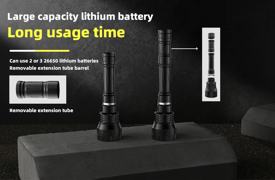 Description Picture 6 of itemNEW 3*XHP120 Underwater Lantern IPX8 Diving flashlight 3*26650 Professional Scuba Diving Torch High Power Diving Waterproof Lamp