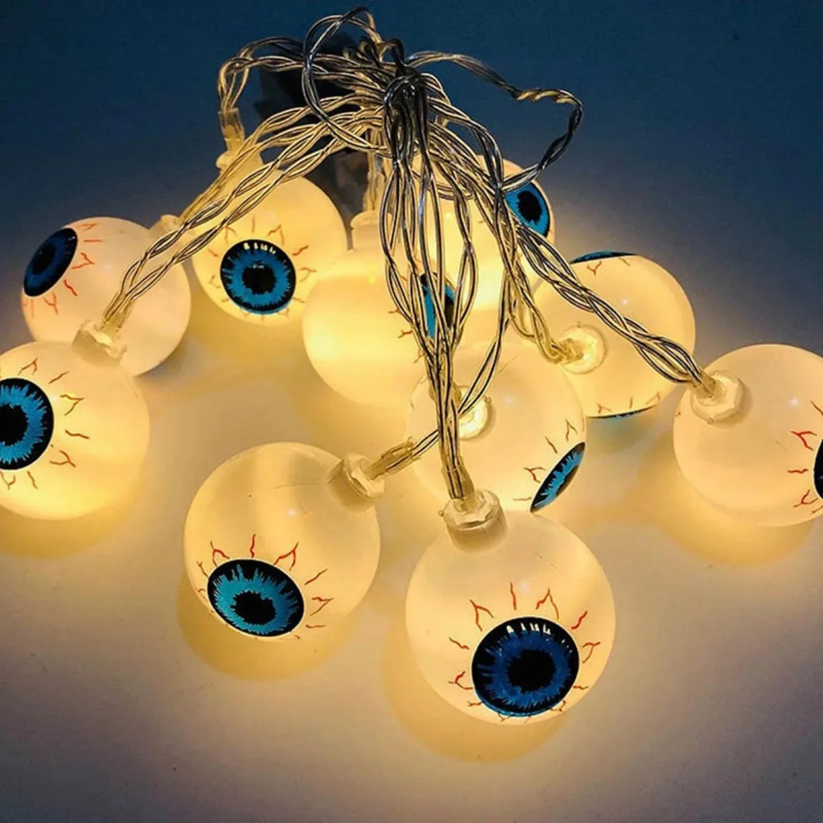 1PC 10/20/40 LED Halloween Eyeball String Lights Indoor Atmosphere Decorative Light Suitable For Halloween Party Home Decoartion