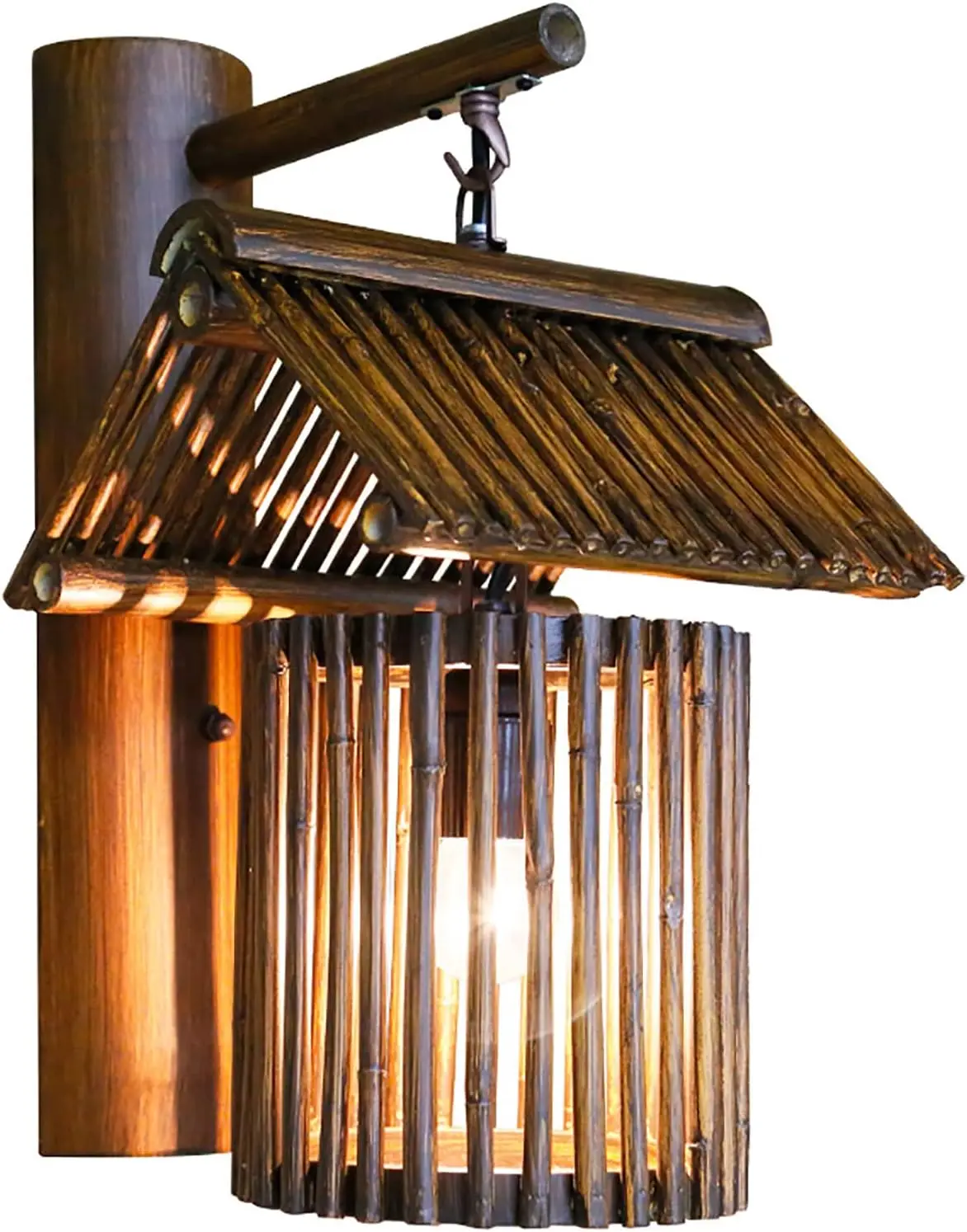 

Sconce Lamp Japanese Style Rural Bamboo Wood Light Fixture Interior Decoration Lamp for Hallway, Corridor, Stairs,Hotel Monkey