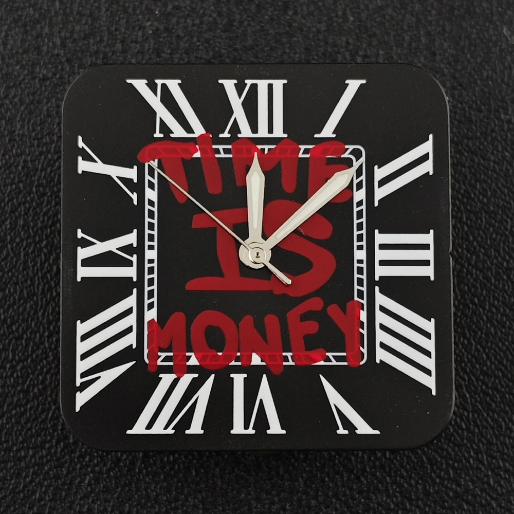Square Dial 'Time is Money' Customized Watch Face for Premium Watch Accessories