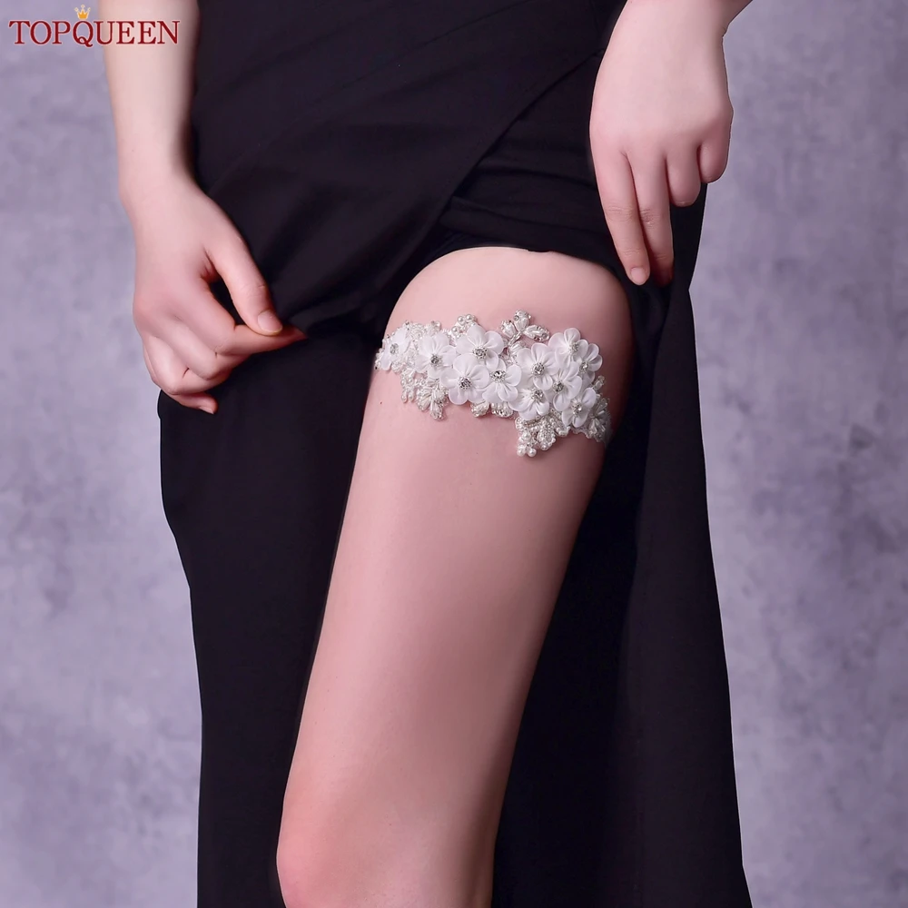 Bridal Garter Belt S355 Wedding Elastic Garter Flower Pearl Sexy Leg Ring Loop For Women/Female/Bride