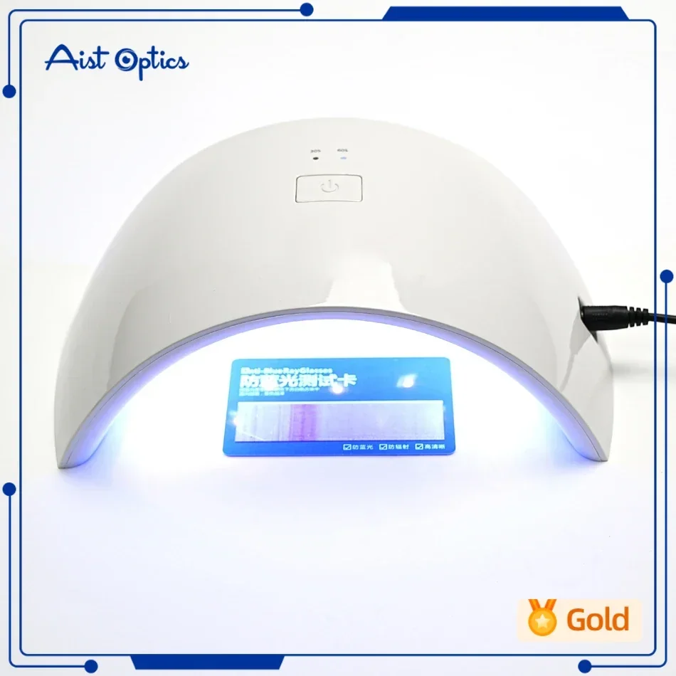 광학 기기 렌즈 변색 테스트 색상 변경 렌즈 UV 테스터 광 변색 감지기 15 LED 조명 테스트 도구가있는 안티 블루 레이..