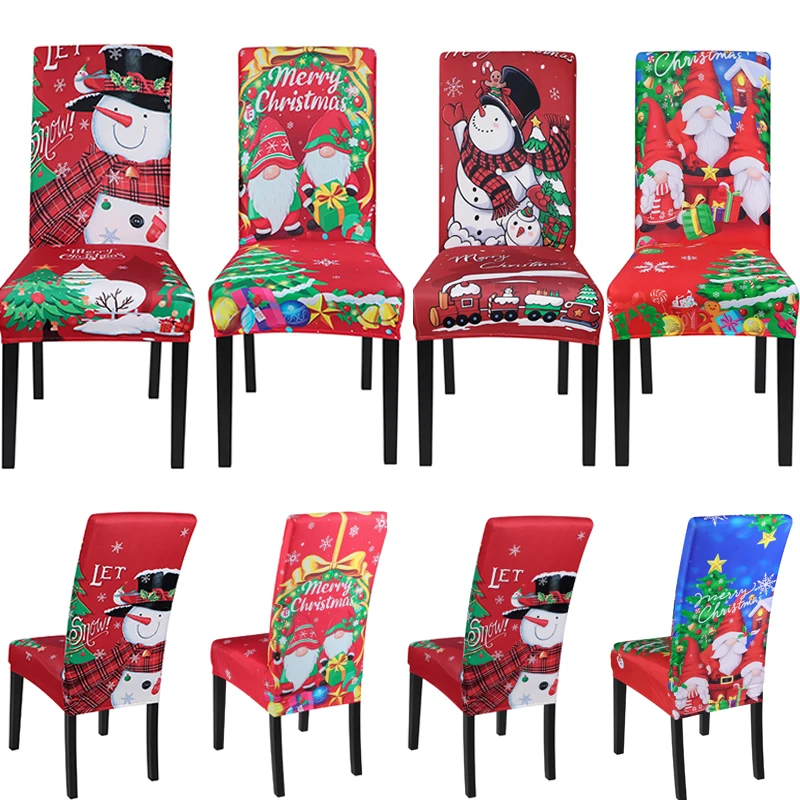 Elastic Cover Christmas Dining Chair Seat Covers Dining Chairs