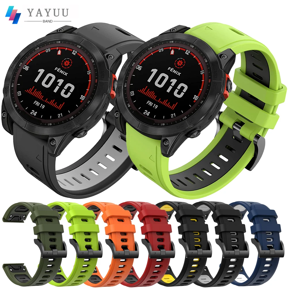 Bracelet de montre en Silicone 26 22mm, pour Garmin Fenix 7 7X/Fenix 6
