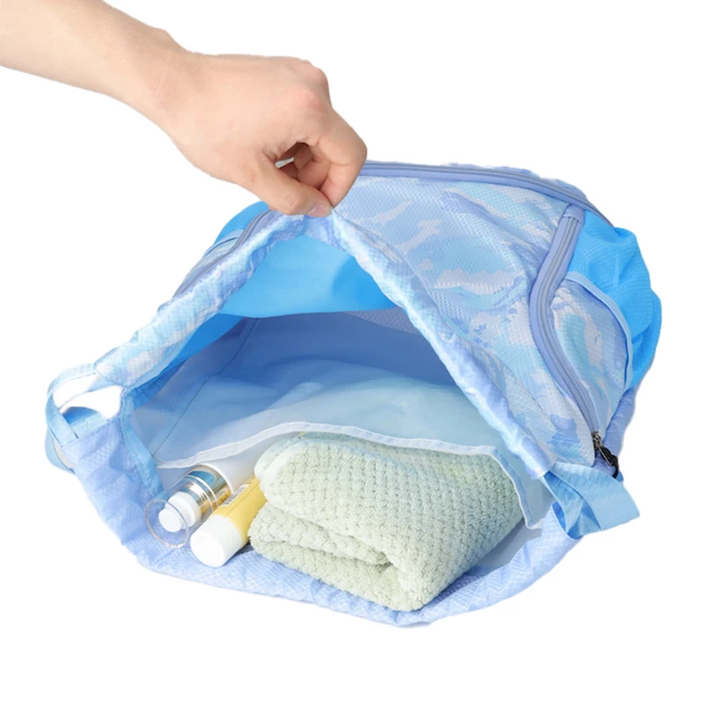 방수 Drawstring 가방 대용량 체육관 야외 스포츠 배낭 여성 학교 가방 여행 수영 피트니스 하이킹 가방